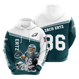 Philadelphia Eagles Zach Ertz 86 Signature All Over Print Hoodie
