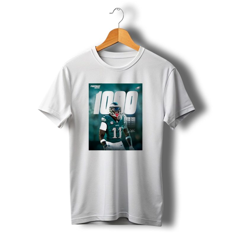 Philadelphia Eagles A Jkids T Shirt Fbrown 1000 Receiving Yards Signature Fly Eagles Fly T Shirt T Shirt 1 1