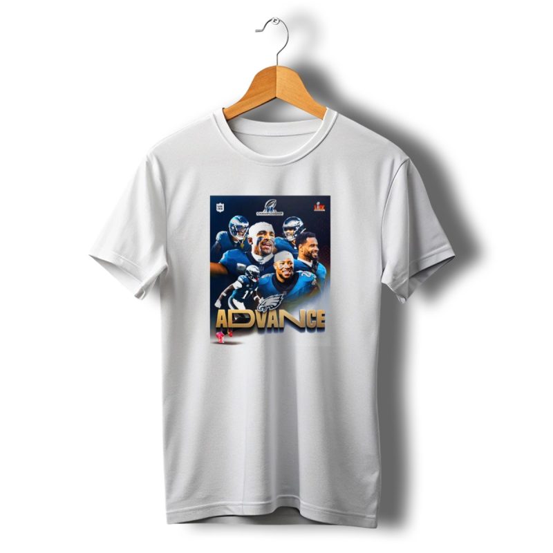 Philadelphia Eagles Advance Nfc Championship Super Bowl Lix Uk Ireland T Shirt T Shirt 1 1