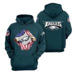 Philadelphia Eagles American Ripped All Over Print Hoodie
