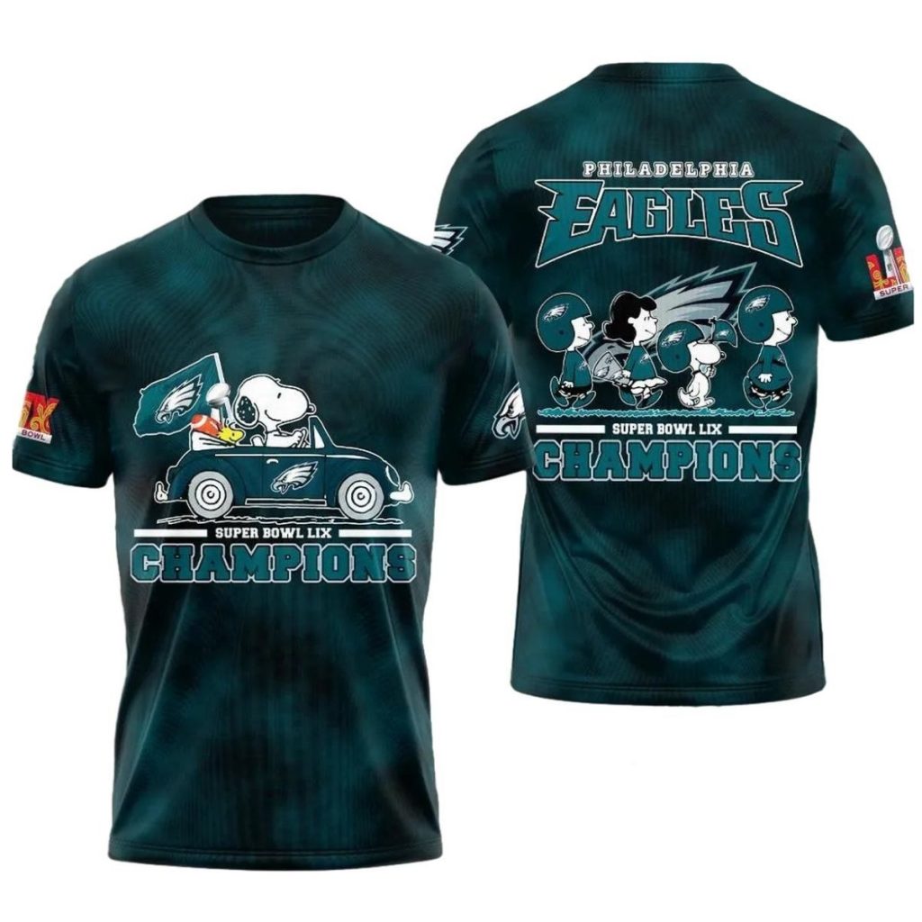 Philadelphia Eagles And Peanuts Snoopy Aop Tshirt