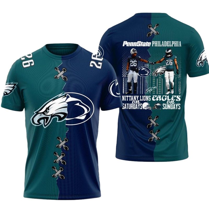 Philadelphia Eagles And Penn State Nittany Lions Aop Tshirt