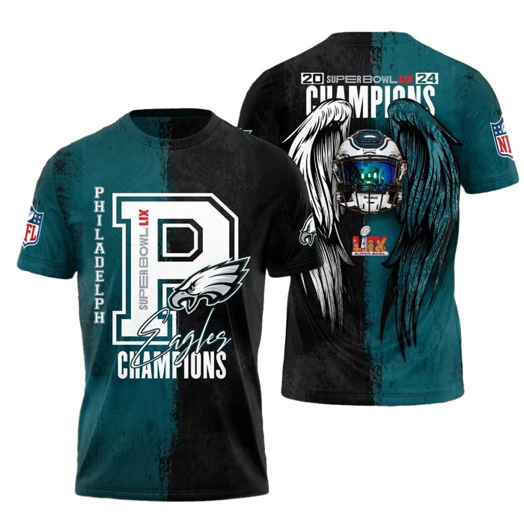 Robelooks 14 Philadelphia Eagles Angel Champions Aop T Shirt