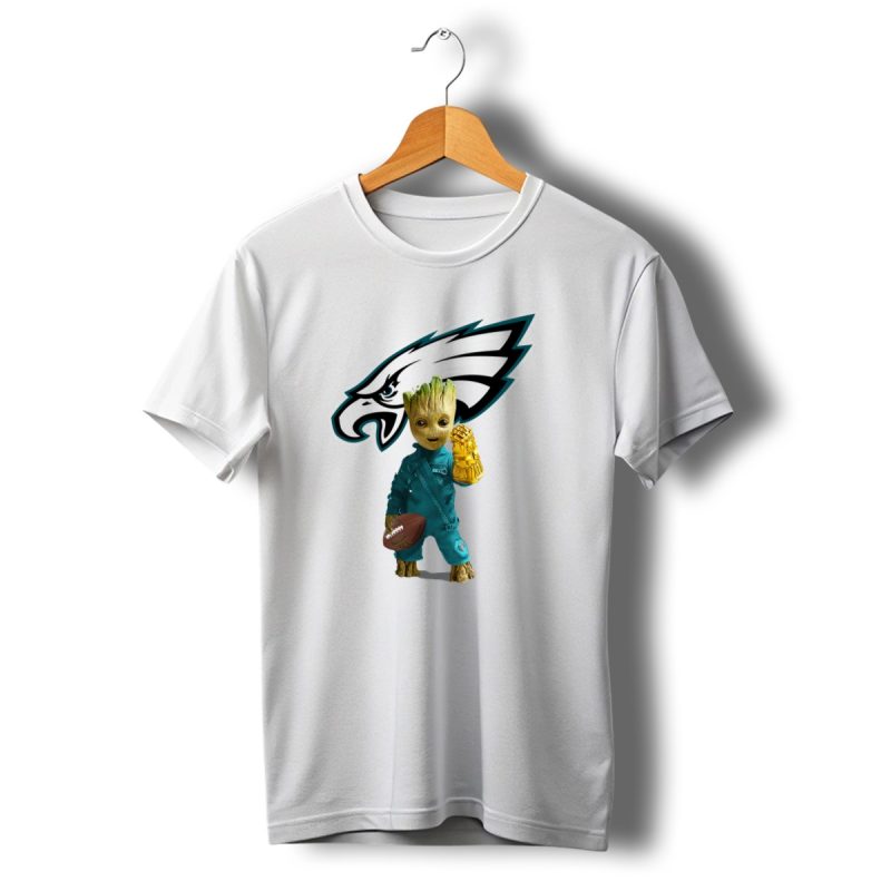 Philadelphia Eagles Baby Groot Infinity Gauntlet Football T Shirt T Shirt 1 1