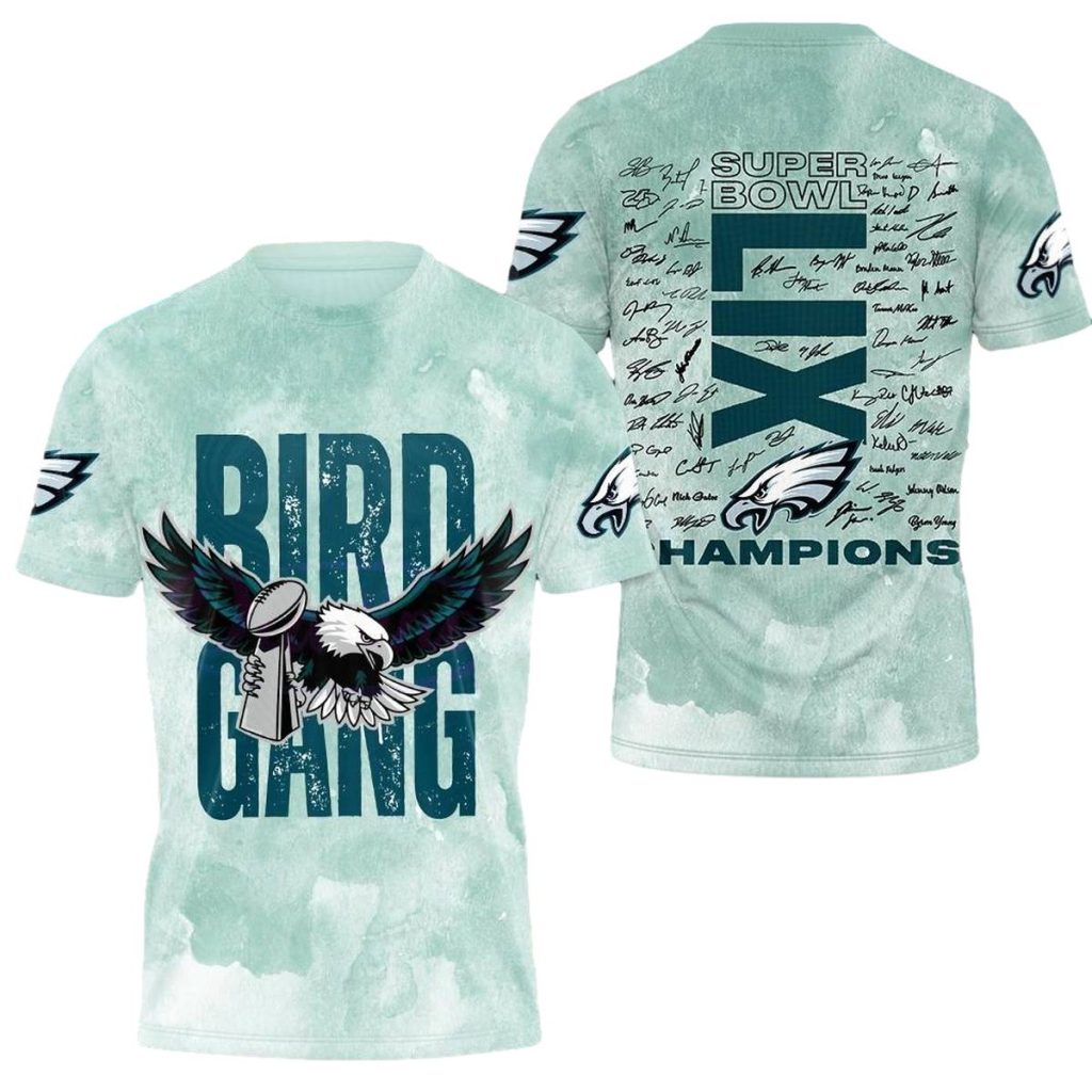 Philadelphia Eagles Bird Gang Lix Signature Aop Tshirt