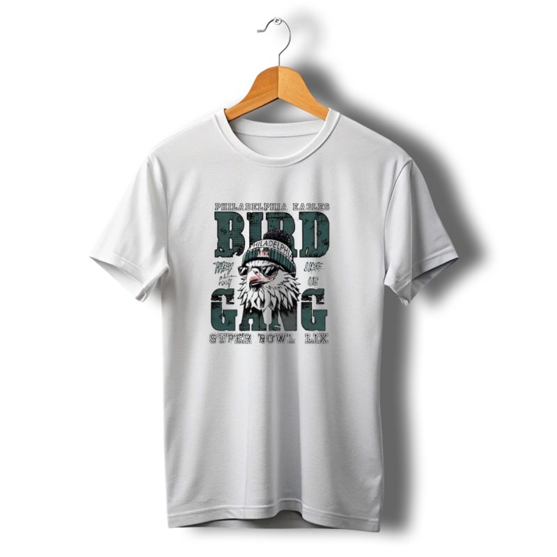Philadelphia Eagles Bird Gang Super Bowl Lix They Not Like Us Retro Beanie Eagle Emblem T Shirt T Shirt 1 1