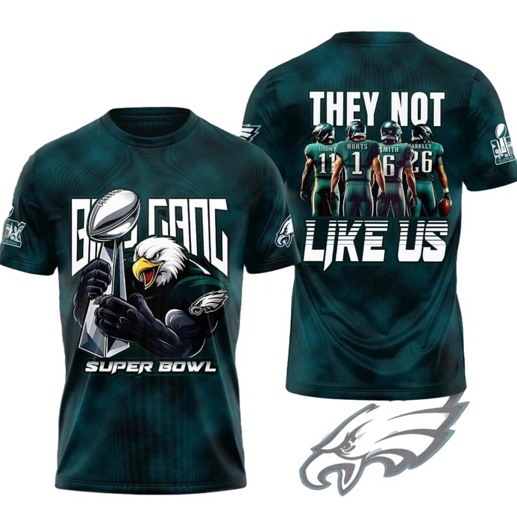 Philadelphia Eagles Bird Gang They Not Like Us Aop T Shirt