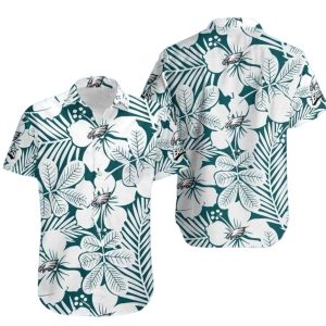 Philadelphia Eagles Botanical Elegance White Floral Hawaiian Shirt