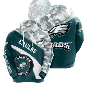Philadelphia Eagles Camo All Over Print Hoodie