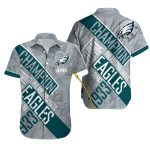 Personalized Philadelphia Eagles Champion Diagonal Stripes Hawaiian Shirt