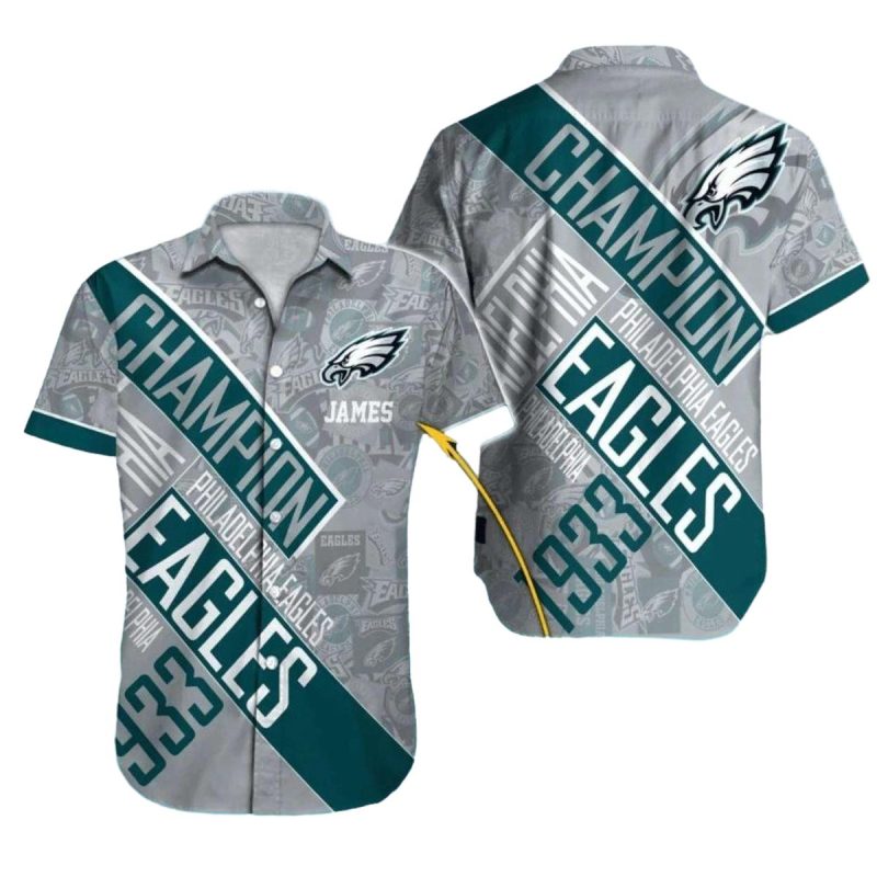 Philadelphia Eagles Champion Diagonal Stripes Hawaiian Shirt 1 3 1024X1024 1