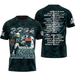 Philadelphia Eagles Champions Mascot 2024 AOP T-Shirt