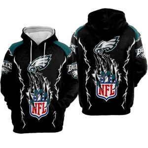 Philadelphia Eagles Claws Black All Over Print Hoodie