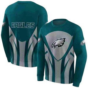 Philadelphia Eagles Concentric Lines Green Black AOP Sweatshirt