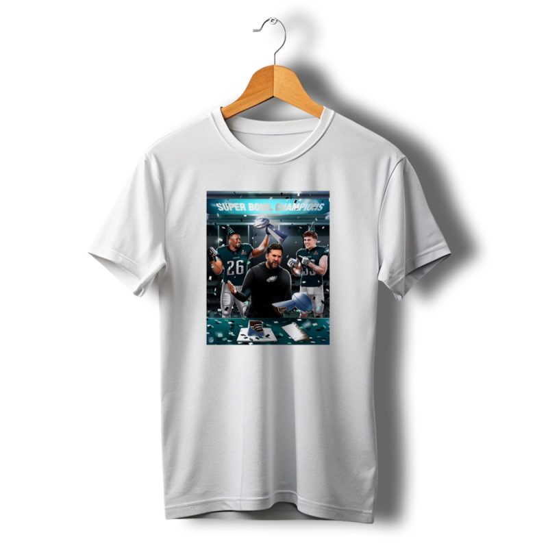 Philadelphia Eagles Confetti Celebration With Trophy Cake And Party Hats T Shirt T Shirt 1 1