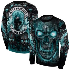 Philadelphia Eagles Demonic Skull Green Black AOP Sweatshirt