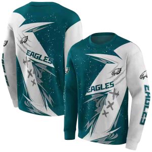 Philadelphia Eagles Dynamic Slash Green White AOP Sweatshirt