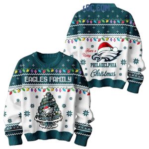 Philadelphia Eagles Family Have A Merry Christmas 2025 Ugly Sweater