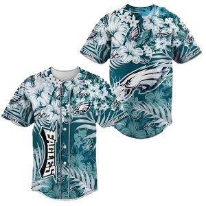 Philadelphia Eagles Floral Pattern Baseball Jersey