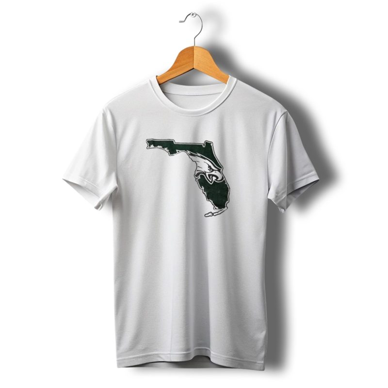 Philadelphia Eagles Florida Map Bleeds Green T Shirt T Shirt 1 1