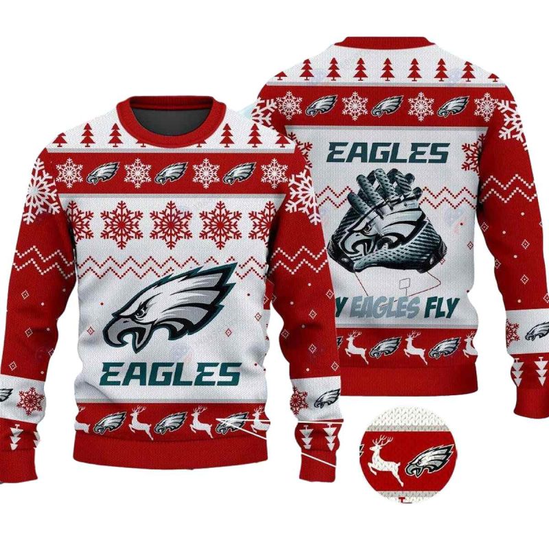 Philadelphia Eagles Fly Eagles Fly Christmas Ugly Sweater2B10 Dmogz