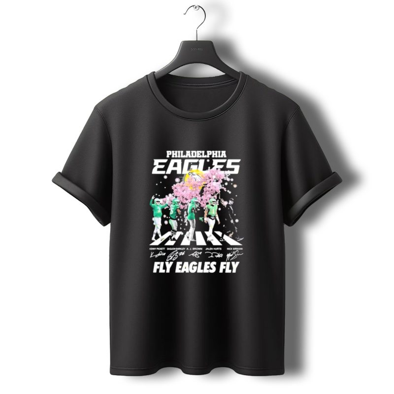 Philadelphia Eagles Fly Eagles Fly Kenny Pickett Saquon Barkley Signatures T Shirt T Shirt 0 1