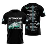 Philadelphia Eagles Fly Eagles Fly Name Players Black Pattern AOP T-Shirt
