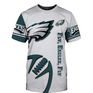 Philadelphia Eagles Fly Eagles Fly White AOP T-Shirt