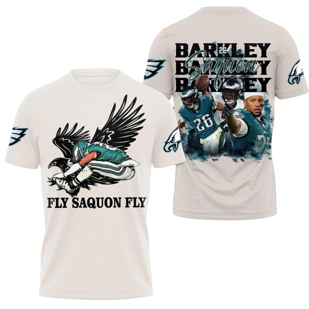 Philadelphia Eagles Fly Saquon Fly Barkley 26 Aop Tshirt