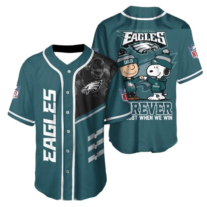 Philadelphia Eagles Funny Snoppy Baseball Jersey