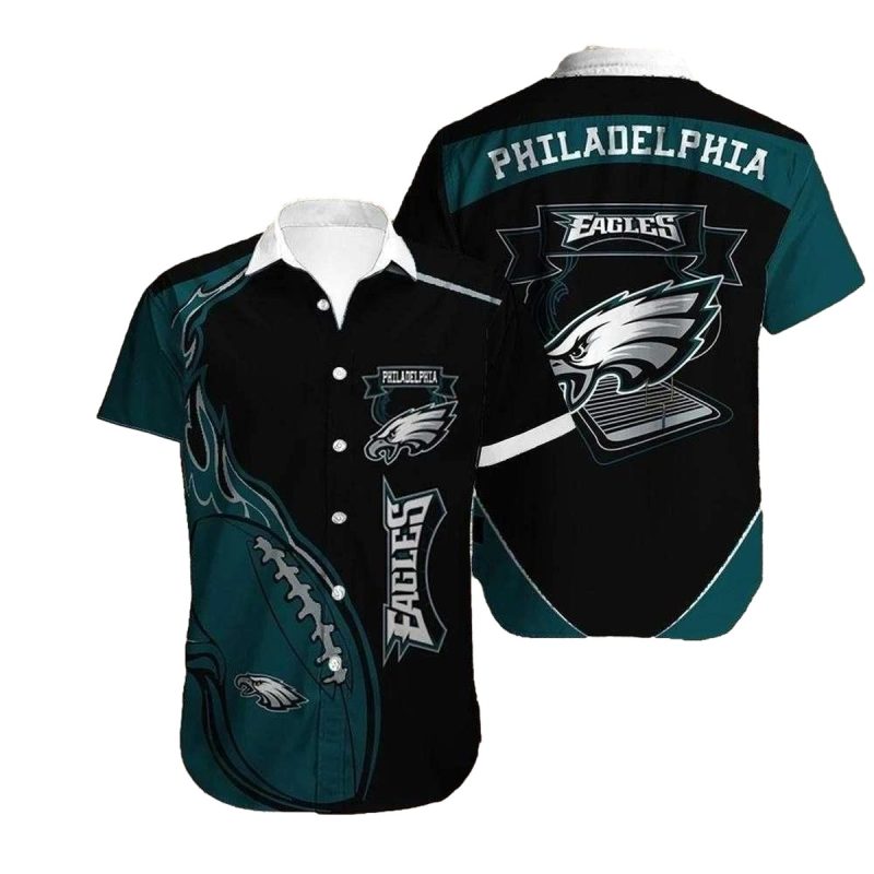 Philadelphia Eagles Game Day Contrast Panel Football Hawaiian Shirt 1