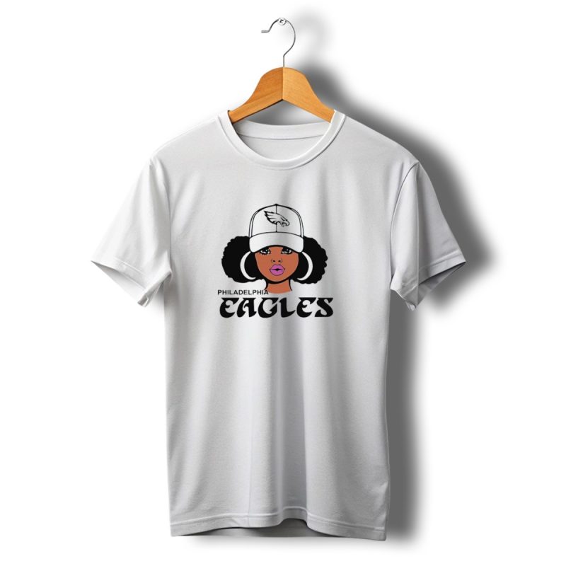 Philadelphia Eagles Girl Afro Style Icon With Cap T Shirt T Shirt 1 1