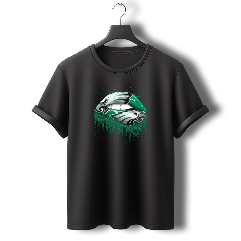 Philadelphia Eagles Glitter Lips T Shirt T Shirt 0 1