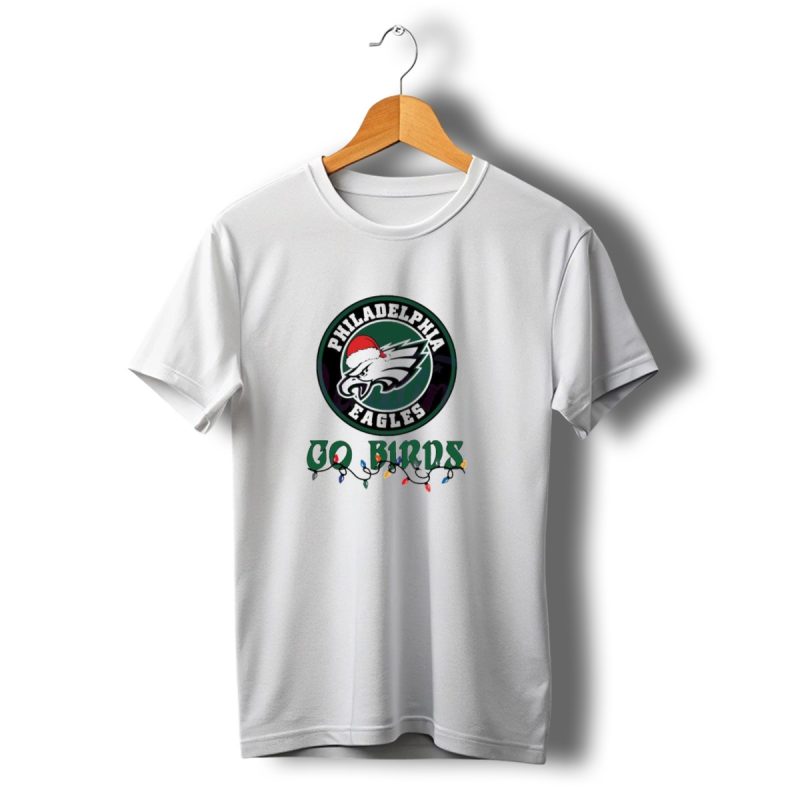 Philadelphia Eagles Go Birds Christmas Lights Santa Hat T Shirt T Shirt 1 1