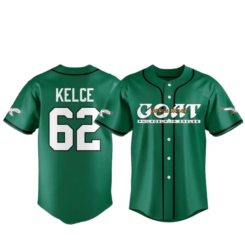 Philadelphia Eagles Goat Jason Kelce 62 Baseball Jersey 1