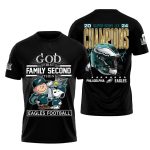 Philadelphia Eagles God First Family Second Eagles Football AOP T-Shirt