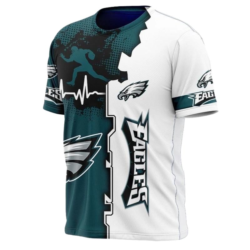 Philadelphia Eagles Graphic Heart Ecg Line 1