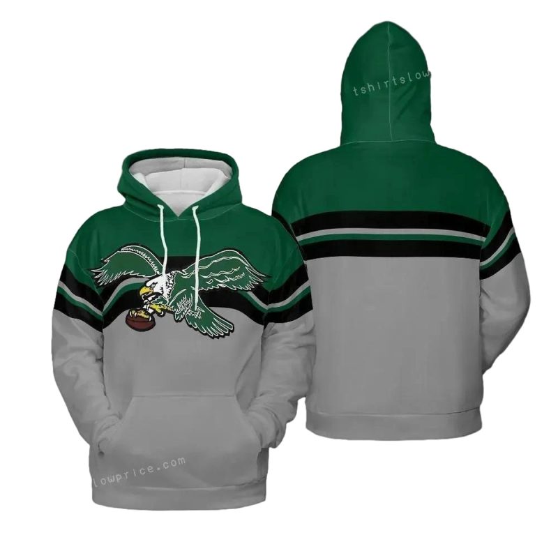 Philadelphia Eagles Gray And Blue Nfl Football 3D All Over Print Zip Up Hoodie 1