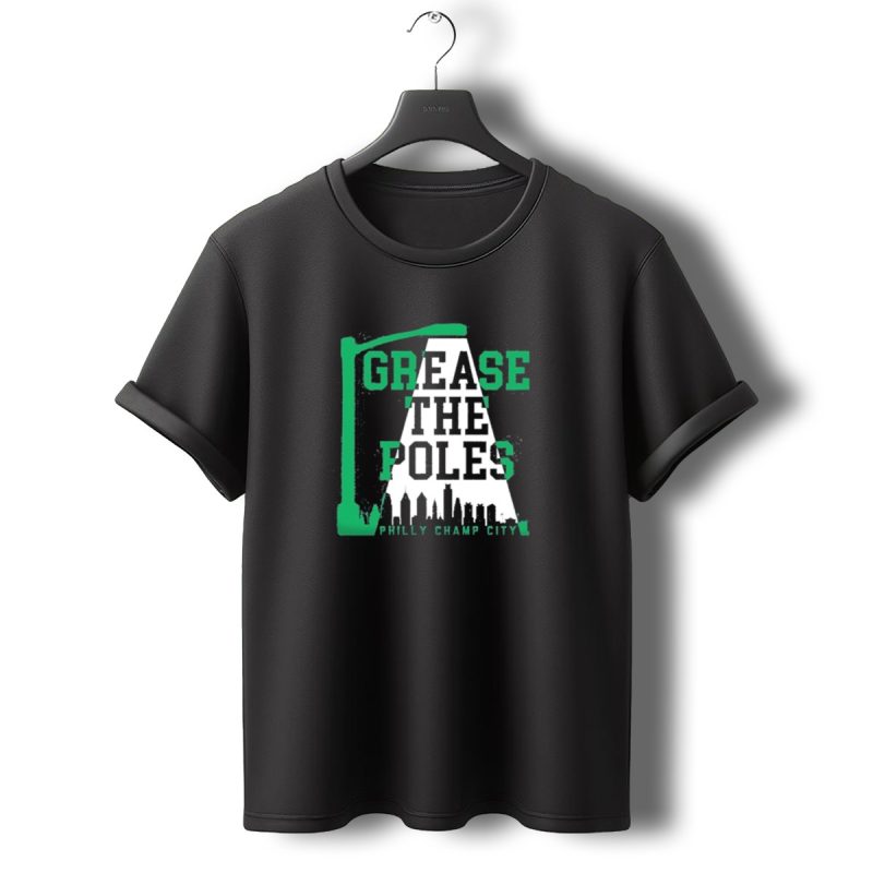 Philadelphia Eagles Grease The Poles Philly Champ City Skyline Streetlamp T Shirt T Shirt 0 1