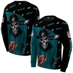 Philadelphia Eagles Grim Vibe Green Black AOP Sweatshirt