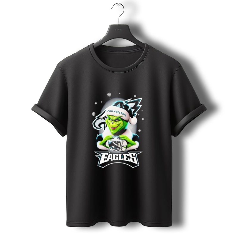 Philadelphia Eagles Grinch Christmas Snowflakes T Shirt T Shirt 0 1