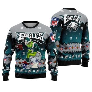 Philadelphia Eagles Grinch Toilet Christmas Ugly Sweater