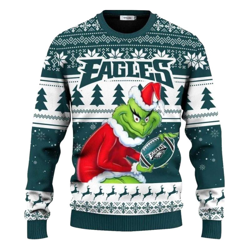 Philadelphia Eagles Grinch Ugly Christmas Sweater Grinch Sweater Adults 1 1 1024X1024 1