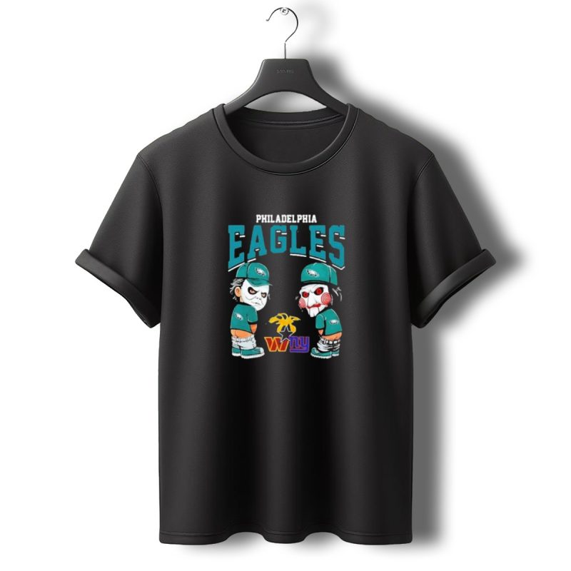 Philadelphia Eagles Halloween 2024 Michael Myers Billy The Puppet Rivalry Teams T Shirt T Shirt 0 1