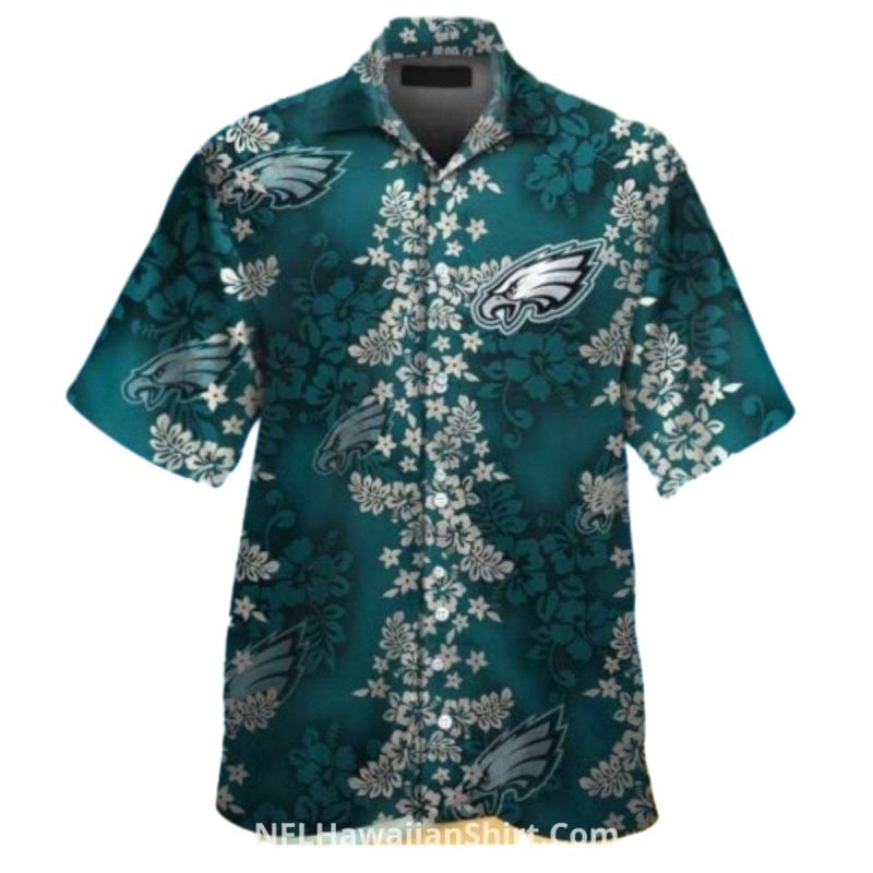 Philadelphia Eagles Hawaiian Shirt Classic Logo And Flowers 1 3 1024X1024 1