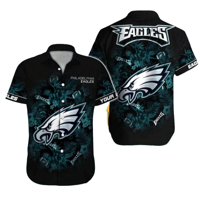 Philadelphia Eagles Hawaiian Shirt Dark Jungle And Logo Design 1 3 1024X1024 1
