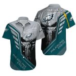 Personalized Philadelphia Eagles Dark Skull And Grunge Theme Hawaiian Shirt