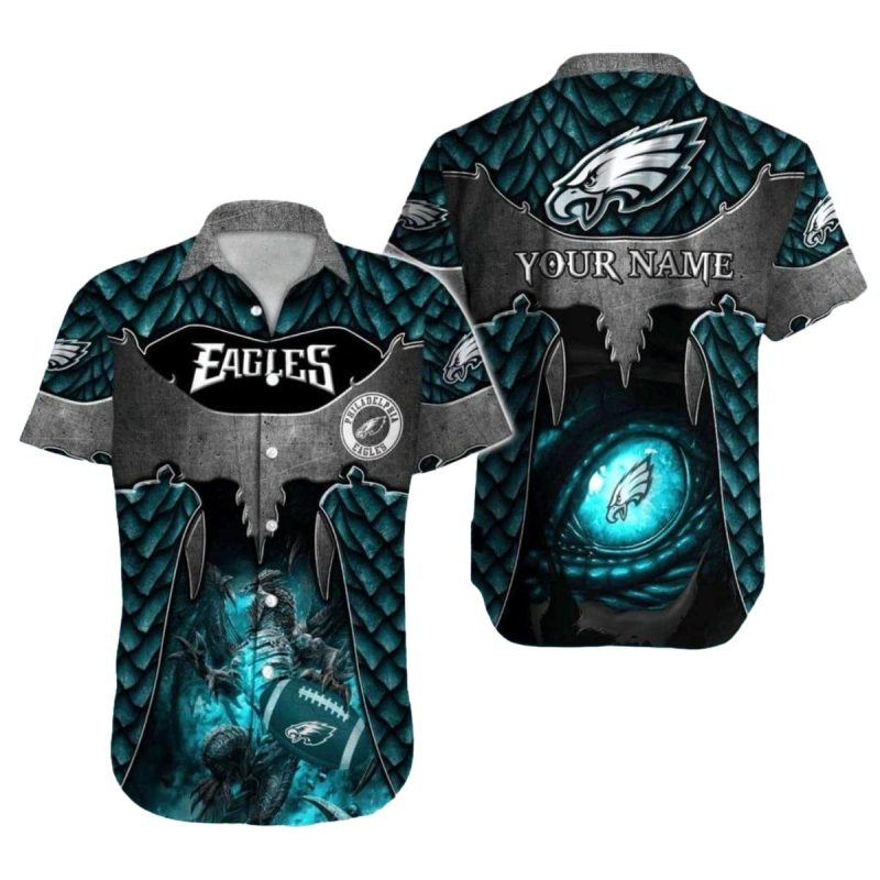 Philadelphia Eagles Hawaiian Shirt Dragon Scales And Eye Design 1 3 1024X1024 1