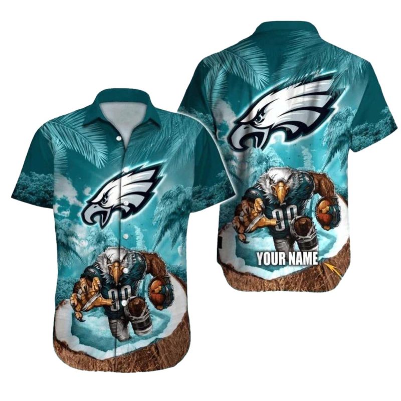 Philadelphia Eagles Hawaiian Shirt Fierce Eagle On Island Scene 1 3 1024X1024 1