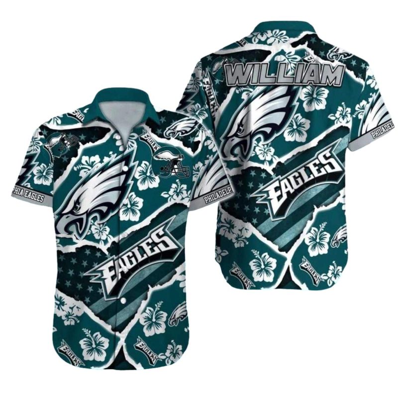 Philadelphia Eagles Hawaiian Shirt Floral And Hibiscus Pattern 1 3 1024X1024 1